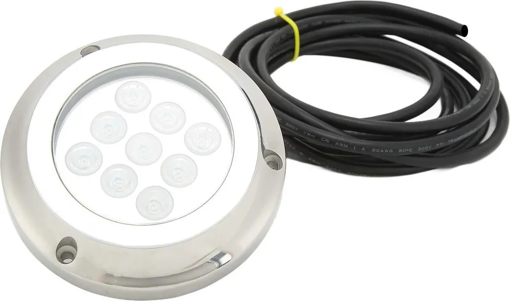 Projecteur de piscine et yacht LED 17W blanc étanche IP68 DC 12V 24V