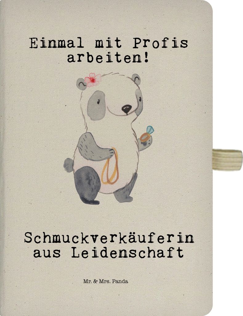 Mr. & Mrs. Panda Tagebuch Schmuckverkäuferin Leidenschaft - Transparent - Geschenk, Adressbuch, Juwelier, Journal, Ausbildung, Kladde, Goldschmied...
