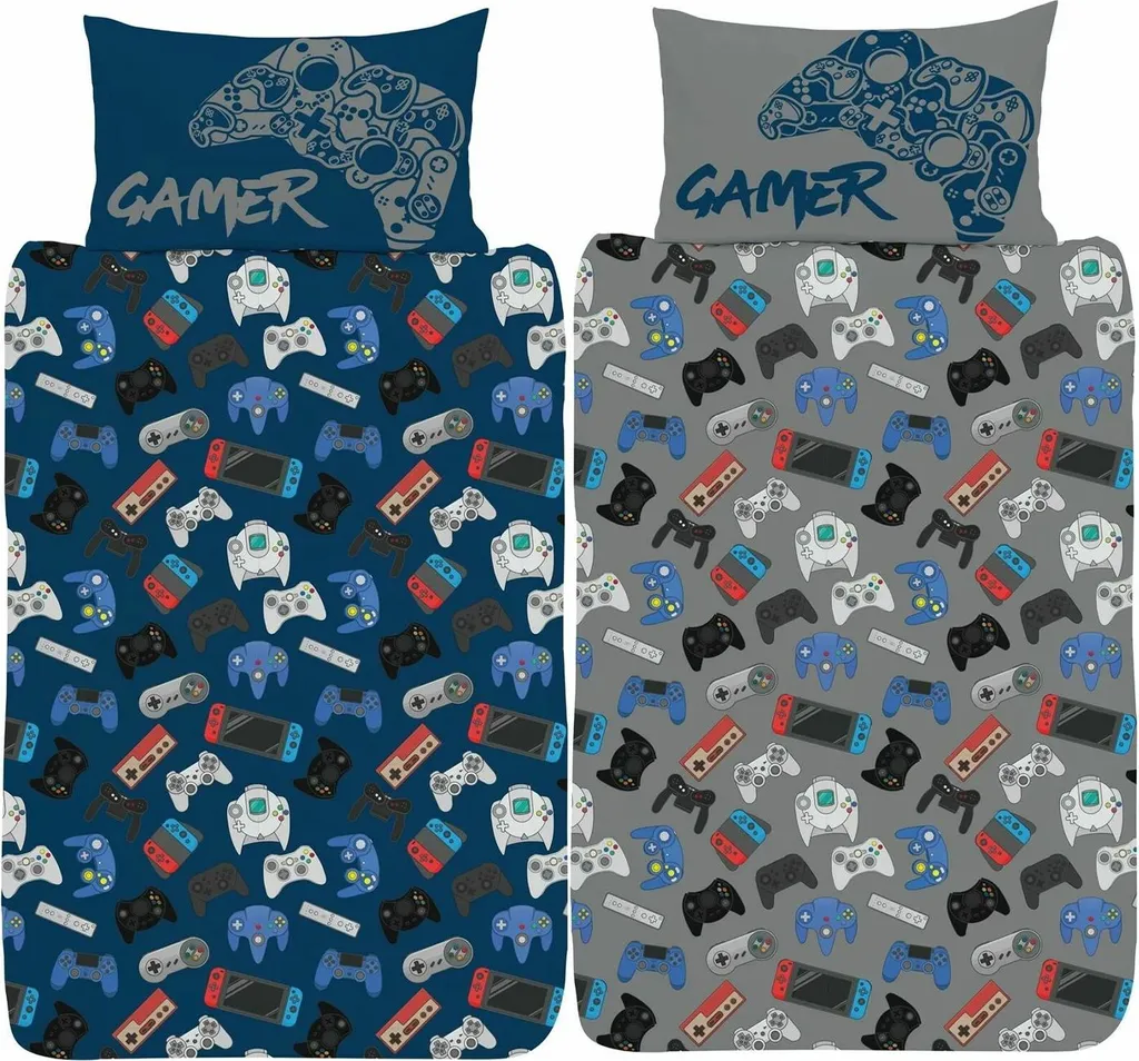 Parure de lit Gamer Floso réversible TC249 pour lit simple Multicolore