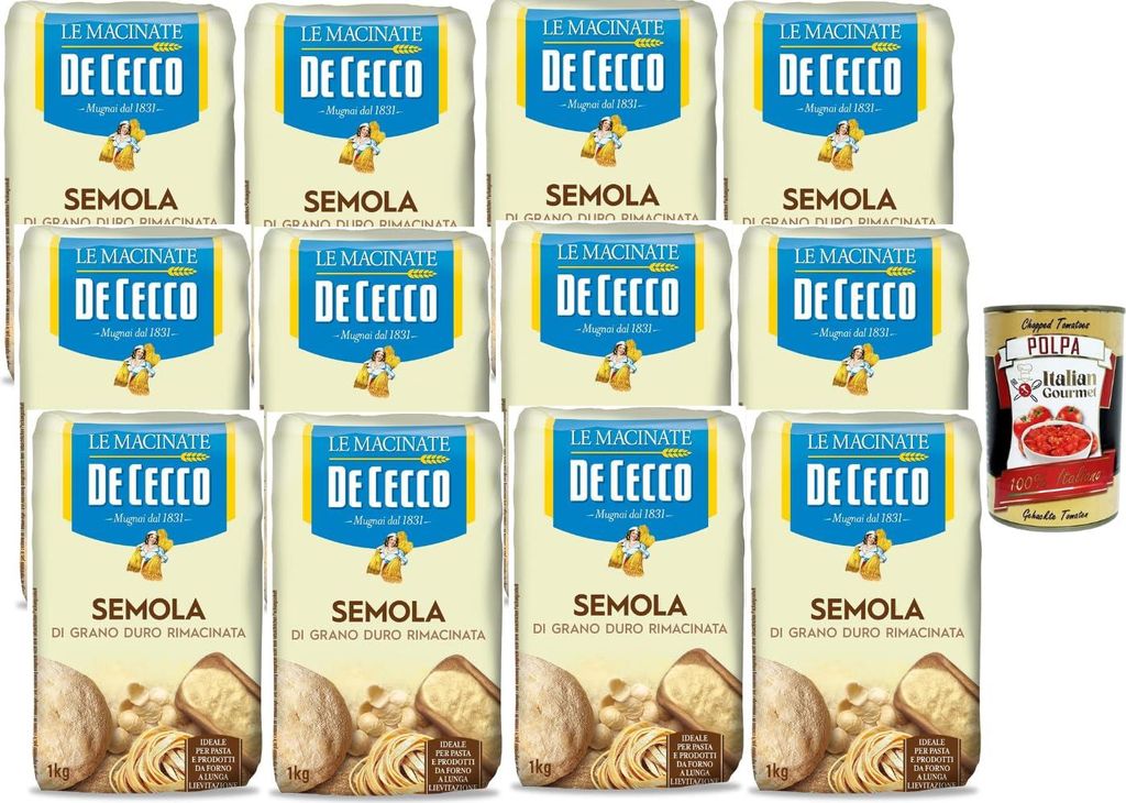 De Cecco Semola di Grano Duro Rimacinata 12×1kg – Produktbild 