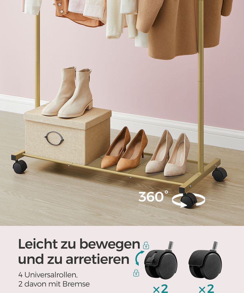 SONGMICS Garderobenständer, auf Rollen, bis 40 kg Produktbild 6