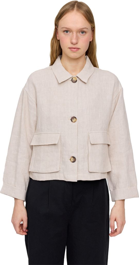 Mazine Damen Hemd Short Linen Jacket, Größe:L, Farben:moon