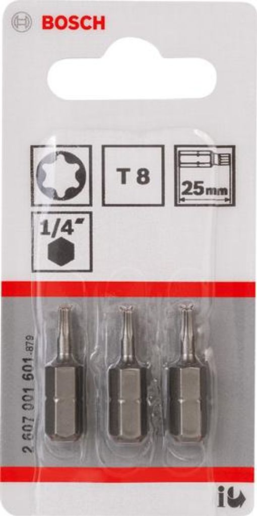 Schrauberbit Extra-Hart T8, 25 mm, 3er-Pack