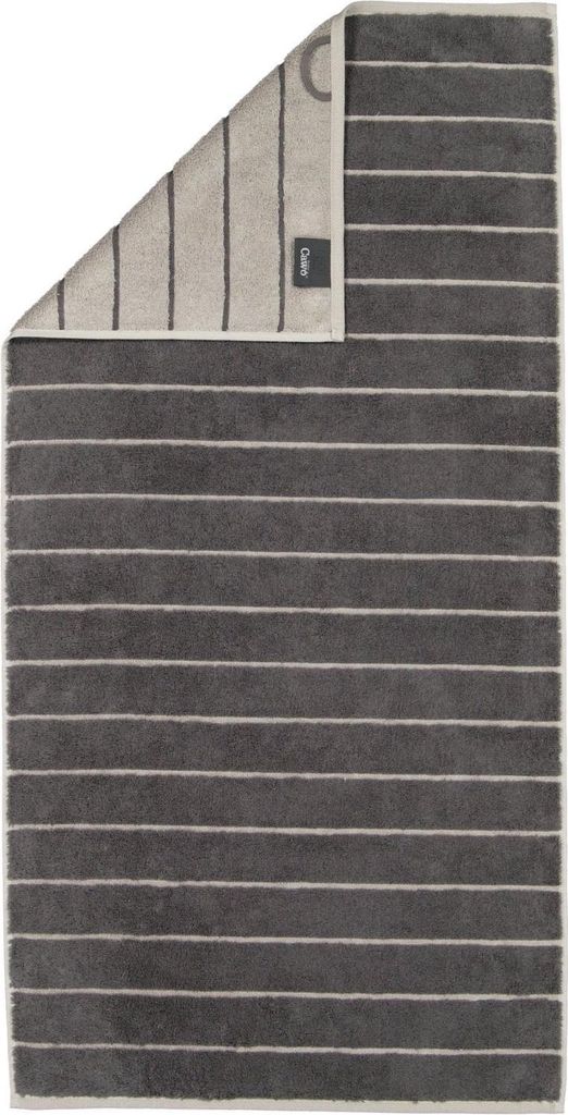 Handtuch - 50 x 100 cm - Anthrazit - Grau - Baumwolle - Streifen