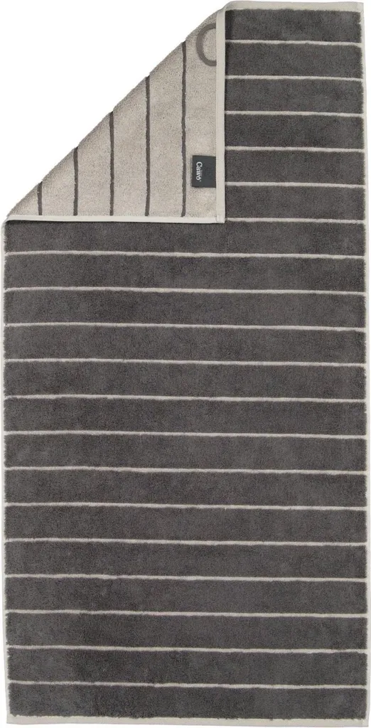 Telo doccia - 80 x 150 cm - Antracite - Grigio - Cotone - Righe