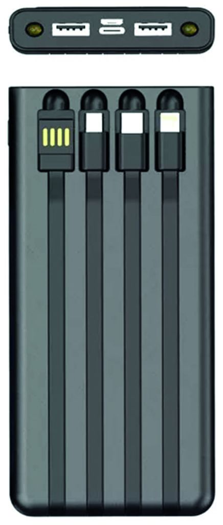 2GO Powerbank Solar 10000mAh s LED svítilnou černá Obrázek produktu 1