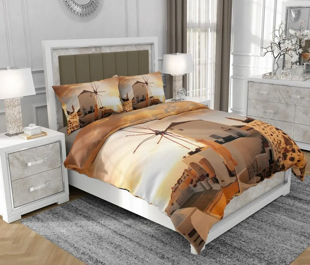 Greenland Home Thalia - Set copripiumino in cotone, 5 pezzi, per