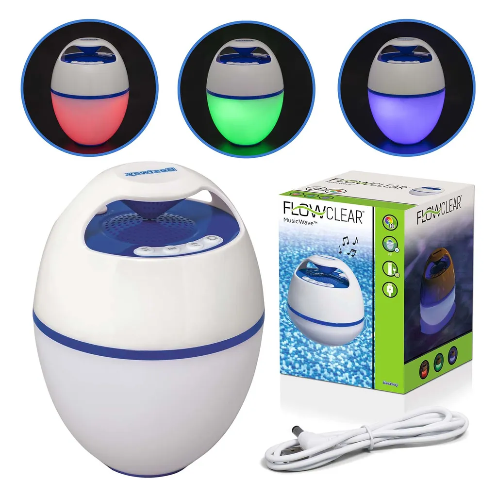 Diffusore Bluetooth Bestway 58700 IP67: Luci e Musica in Piscina
