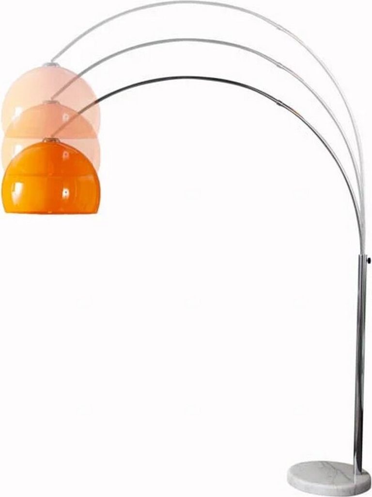 cagü: Design Bogenlampe LUXX Orange mit Marmorfuß Weiß Produktbild 7