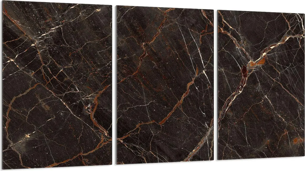 Set 3 Copripiani Vetro Temperato 30x52 Marmo Marrone Design Moderno