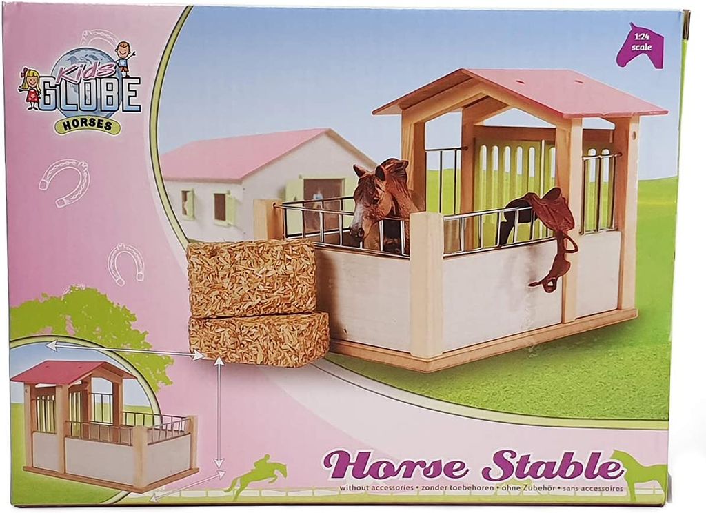 Kids Globe Pferdespielset Klein – Mit Pferd, Reiter, Weidezaun & Zubehör – Für Kinder Ab 3 Jahren