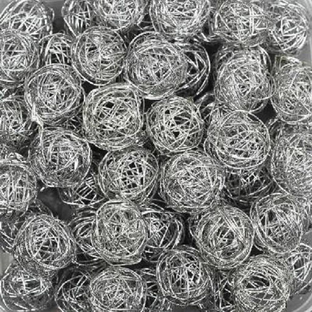 DRAHT-BÄLLE 30mm, 3cm/10 Stück SILBER Produktbild 
