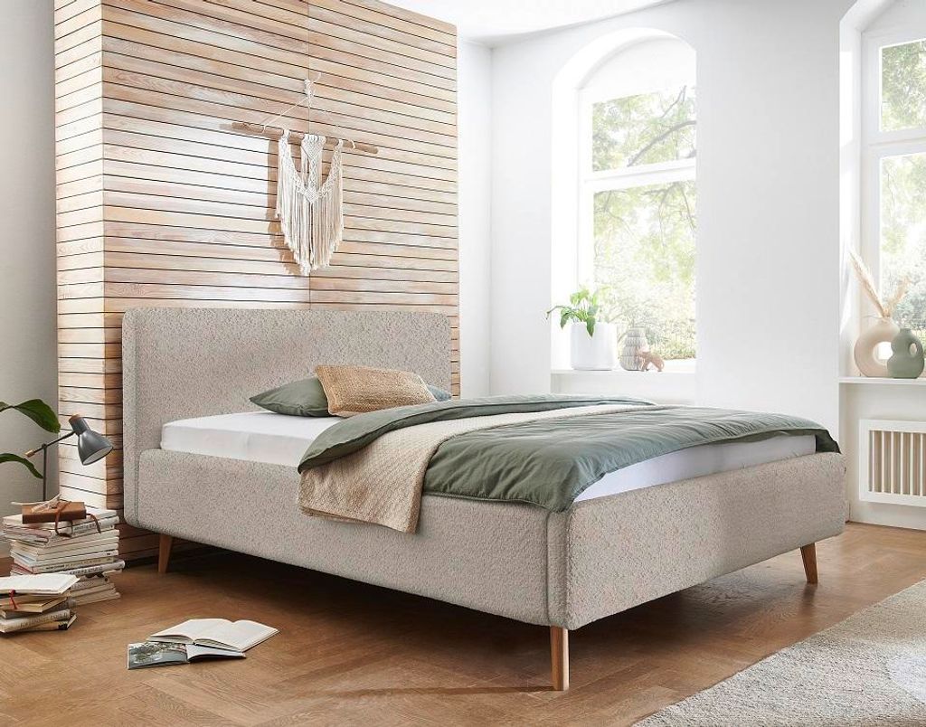 Polsterbett MATTIS Cord Teddy-Stoff ABRIAMO 03 beige-180 x 200 cm