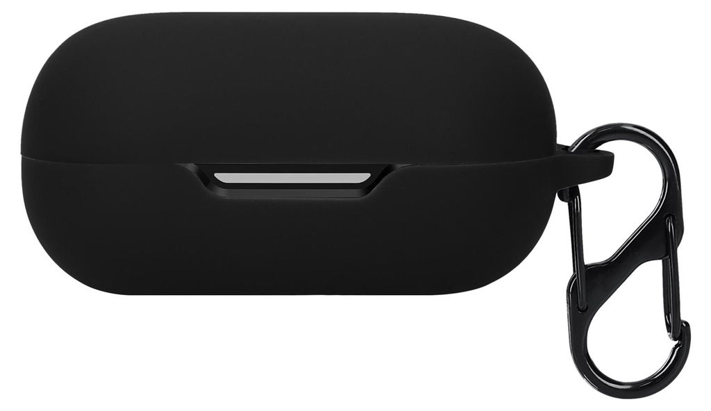kwmobile Schutzhülle für TOZO Golden X1 Hülle - TPU Silikon Case für Kopfhörer Ladecase - stoßfestes Cover mit Karabiner - Schwarz