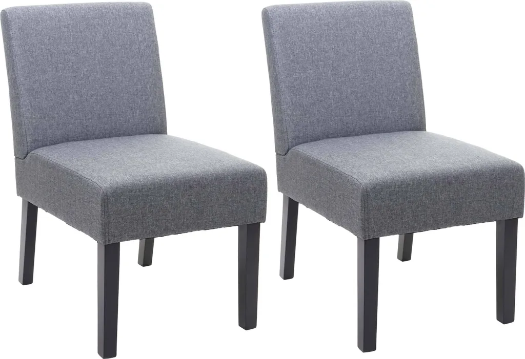 2x Sedie Imbottite HWC-F61 Grigio | Robuste per Cucina e Soggiorno