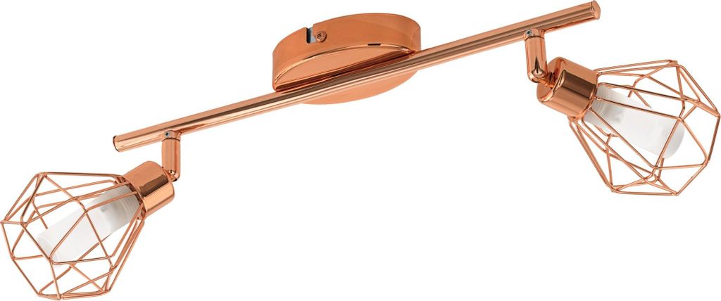 EGLO LED Deckenlampe Zapata, 2 flammige Deckenleuchte, Deckenstrahler, Wohnzimmerlampe in Kupfer, Weiß, Flurlampe inkl. G9 Leuchtmittel, warmweiß