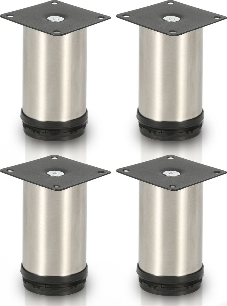 Aopunly 4er Set Möbelfüße Tischbein Set Sofafüße Möbelbeine Bettstützen Sofafüße Schrankfuß Möbelbeine Edelstahl 120mm