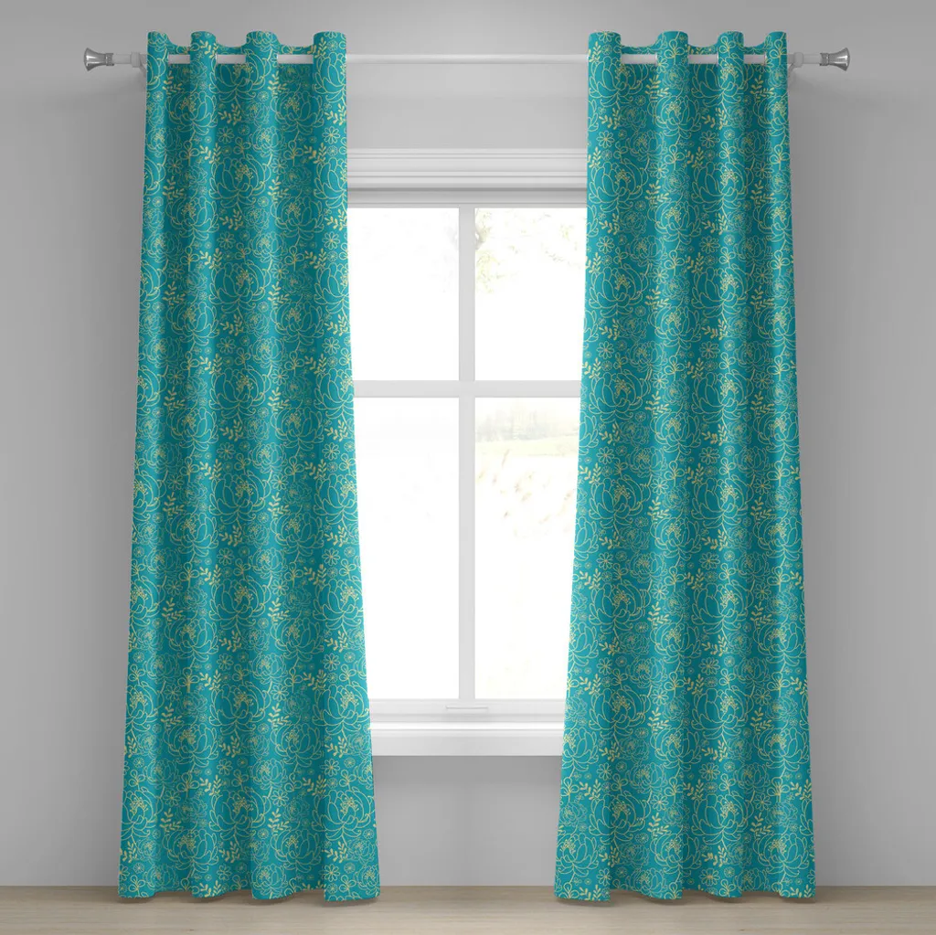 Tenda Satin ABAKUHAUS 280x225cm | Alta Risoluzione Floreale Gialla