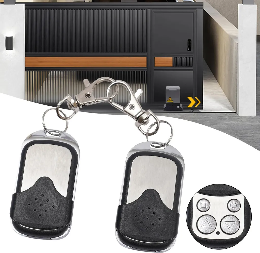 Télécommande garage 433 MHz EV-1527 : lot de 2 bips pour remplacement noir