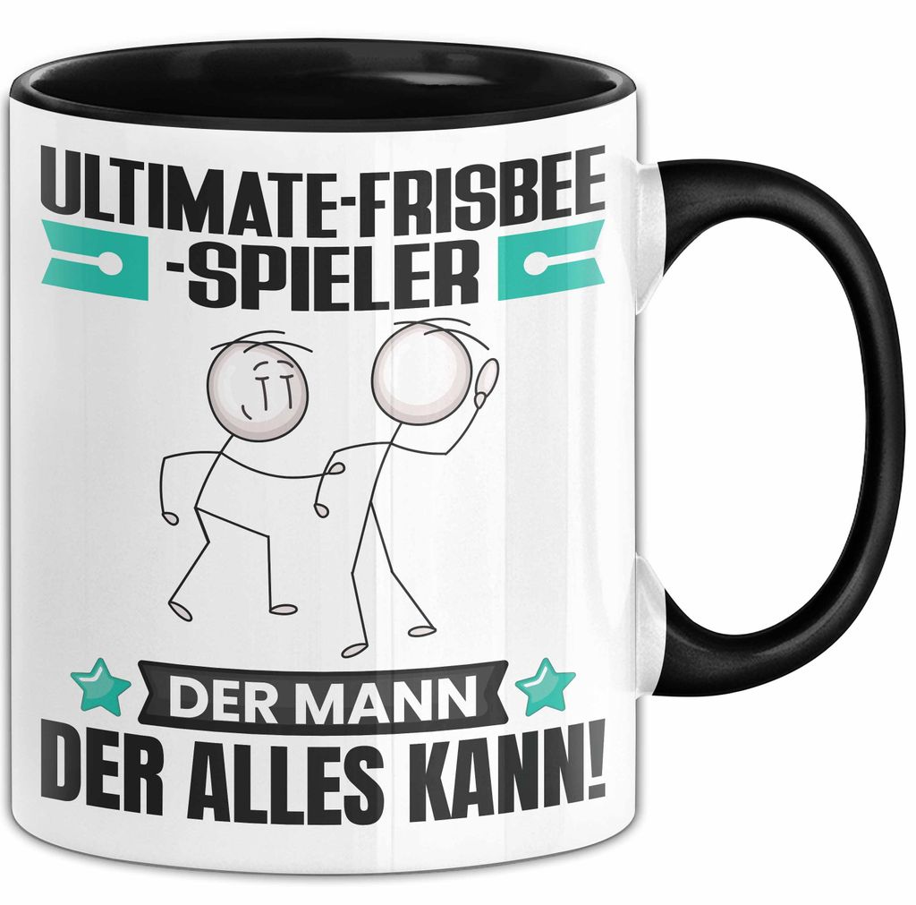 Ultimate-Frisbee-Spieler Tasse Geschenk für Ultimate-Frisbee-Spieler Der Mann Der Alles Kann Geschenkidee zum Geburtstag (Schwarz)
