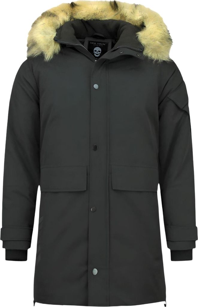 Winterjacke Parka Lang Mit Fellkragen - S