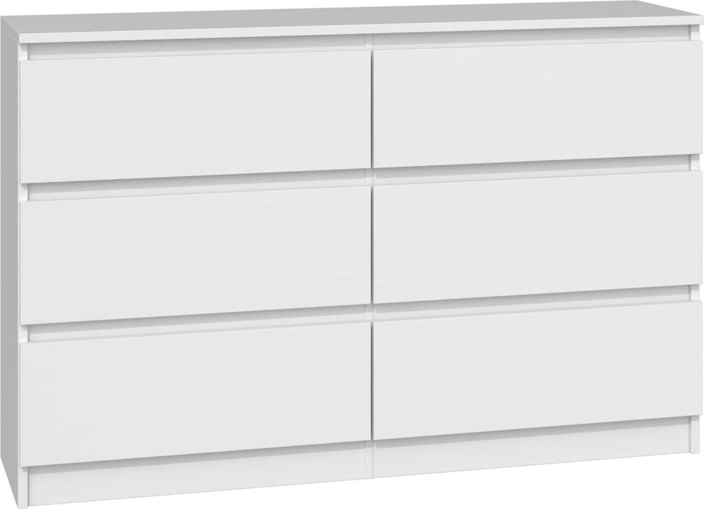 ADGO, Kommode mit 3 Schubladen, Malwa M5, 120x30x77cm, Weiß