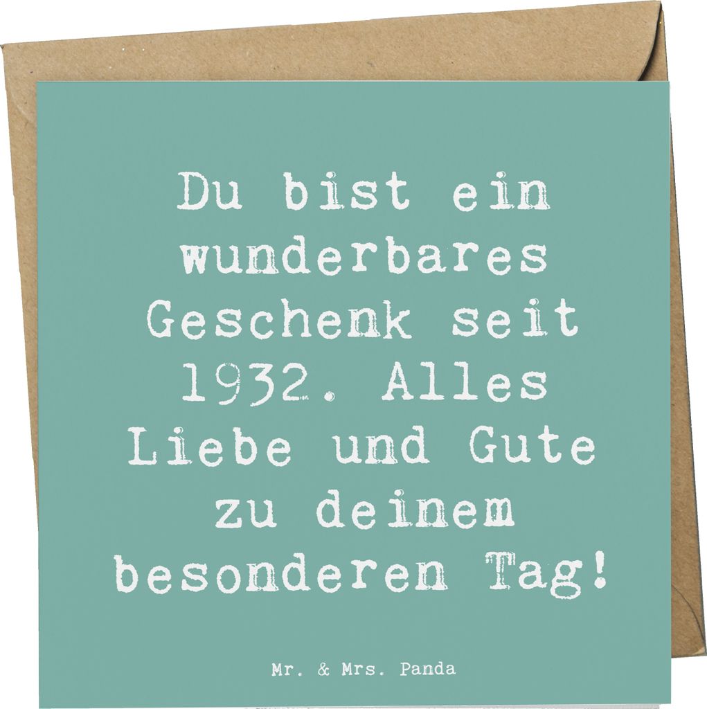 Mr. & Mrs. Panda faltkarte Spruch 1932 Geburtstag Geschenk - Meeresbrise - Klappkarte, feiern, Feier, glückliche Momente, besonderer Tag, doppelka...