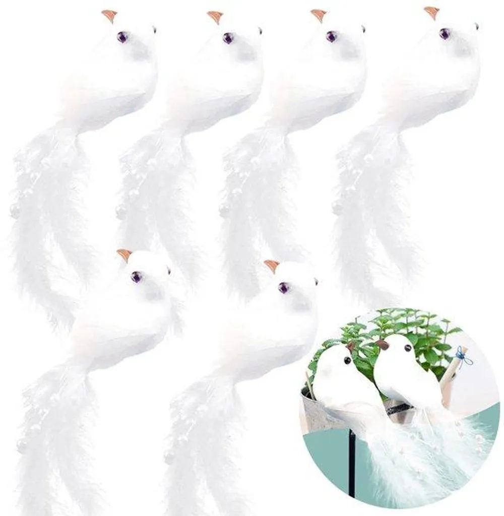 Suspensions Sapin de Noël Blanches en Mousse - Pack de 6 Figurines 13 cm