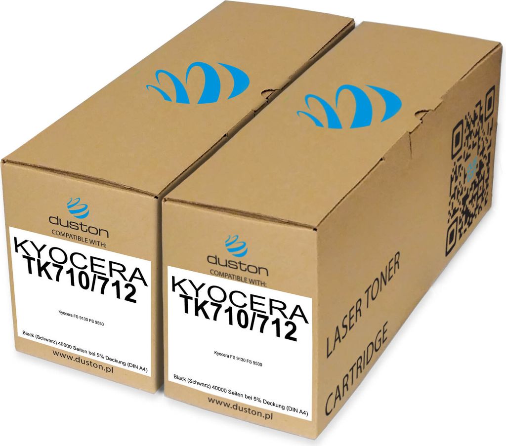 2x TK710/712, TK-710/712 Toner Druckertoner Patrone Schwarz kompatibel mit Kyocera FS9130 FS9530