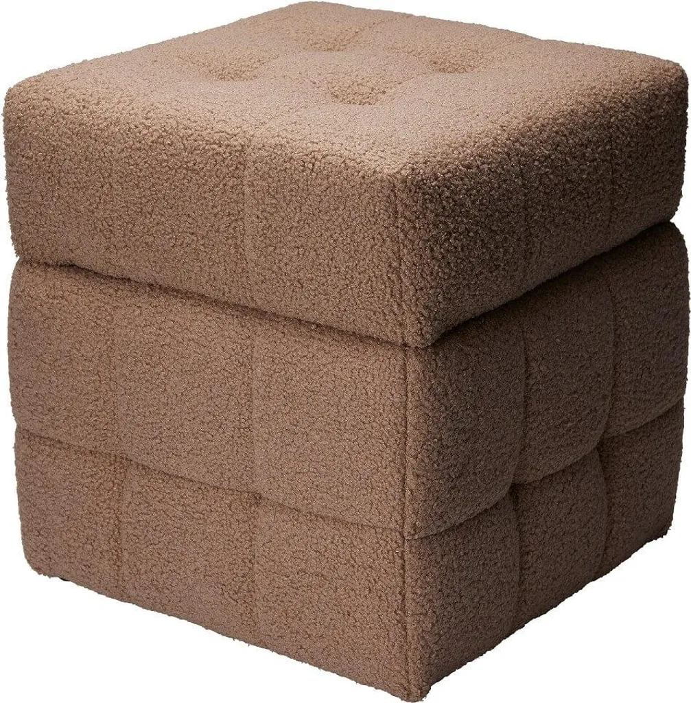 Elegante Pouf Marrone 38x38x37 cm - Sgabello Contenitore di Classe