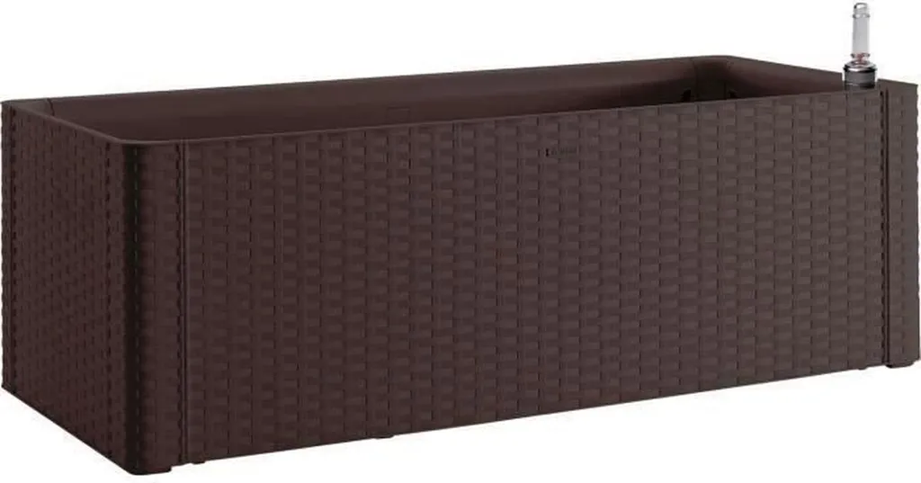 Grand Bac à Fleurs Rectangulaire Moka 100cm pour Terrasse et Balcon