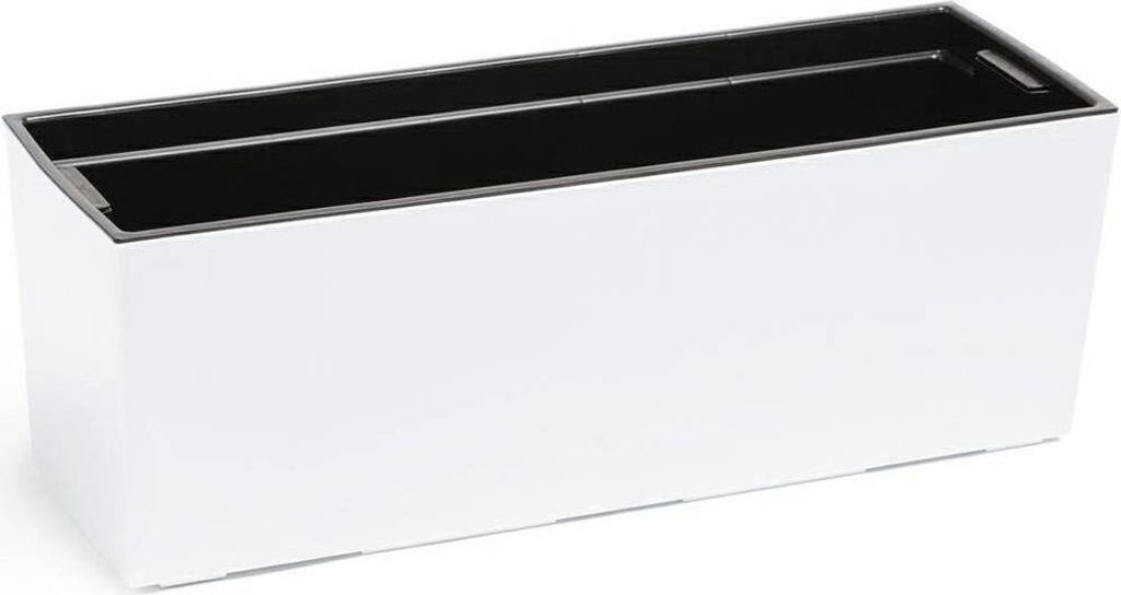 HowHomely Blumentopf 19cm Höhe - Pflanzentopf Weiß Rechteckig - Kunststoff Übertopf