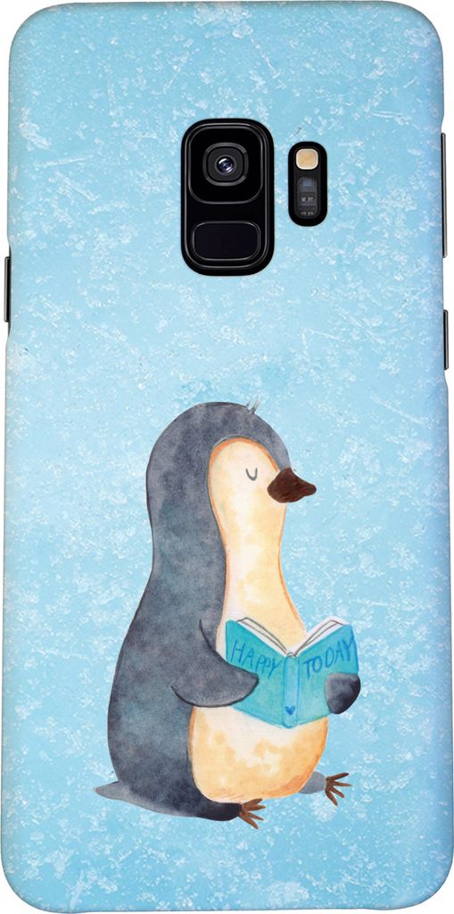 Mr. & Mrs. Panda Samsung Galaxy S9 Handyhülle Pinguin Buch - Eisblau - Geschenk, Ausruhen, Cover, Smartphone Hülle, Nichtstun, Pinguine, Handy Sc...