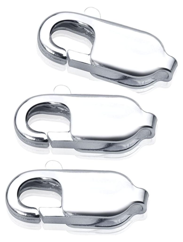 MATERIA 3 Stück Karabiner-Verschluss 925 Silber 8mm für Armbänder Ketten Schmuck Ersatzteil Herstellung #Z18