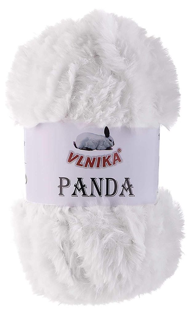 100g Strickgarn PANDA Strick-Wolle Kuschelwolle Plüschwolle 001 weiß