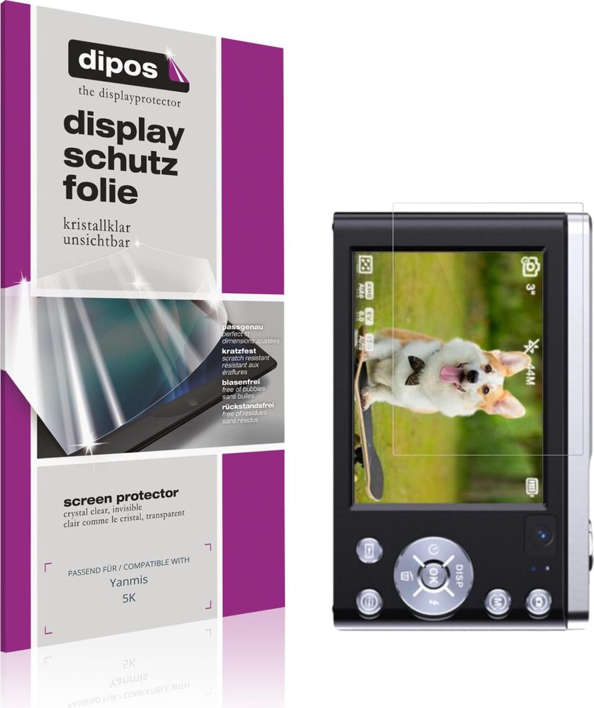 4x Schutzfolie für Yanmis 5K klar Displayschutzfolie Folie Display Schutz dipos