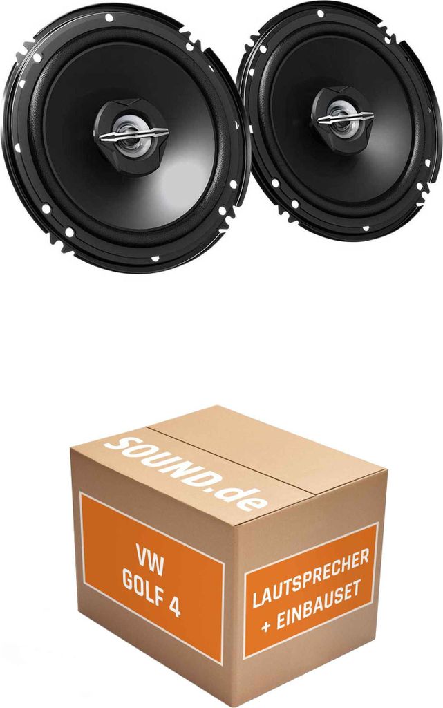 Lautsprecher Boxen Einbaupaket vorne JVC CS-J620X passend für VW Golf 4 + Variant/Kombi | 2x Tief-Mitteltöner inkl. Hochtöner 300W