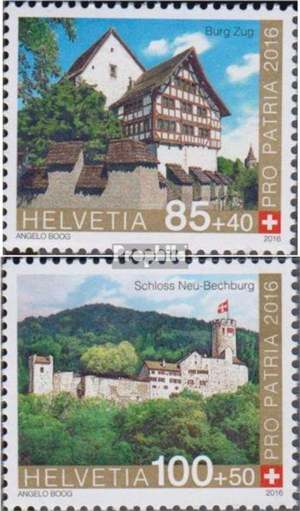 Briefmarken Schweiz 2016 Mi 2450-2451 (kompl.Ausg.) gestempelt Burgen und Schlösser