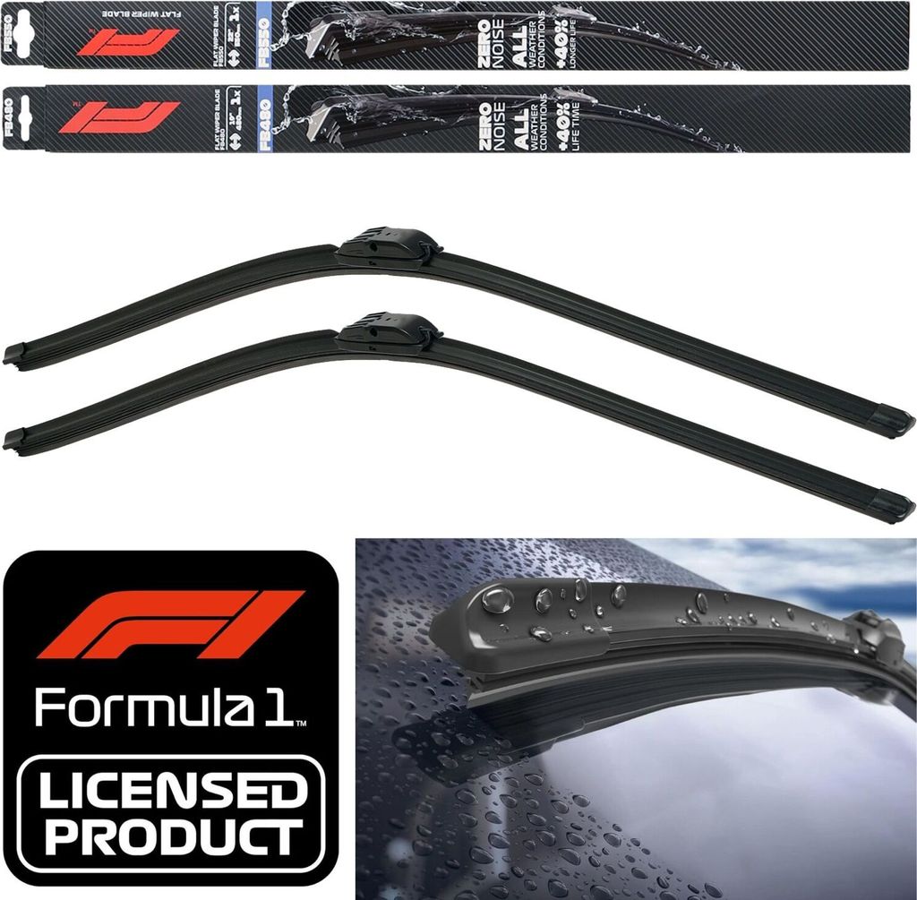 Set F1 tergicristallo piatto 550/480 sinistra + destra per Immagine del prodotto 