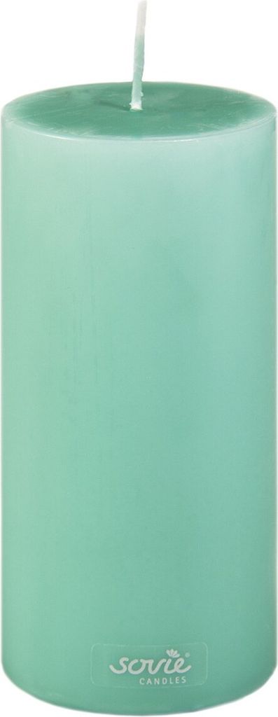 Sovie CANDLES Stumpenkerze in Jadegrün Ø 70 mm x H 150 mm, Brenndauer ca. 82 Std. - 1 Stück