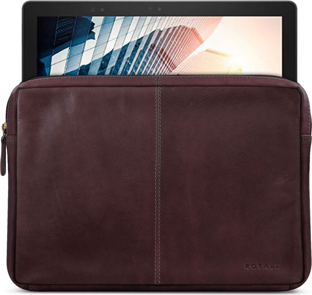 ROYALZ Leder Sleeve für Dell Latitude 5285 Ledertasche ( 12,3 Zoll ) Lederhülle Tasche Schutztasche Schutzhülle Cover Mappe Folio Retro Vintage ...