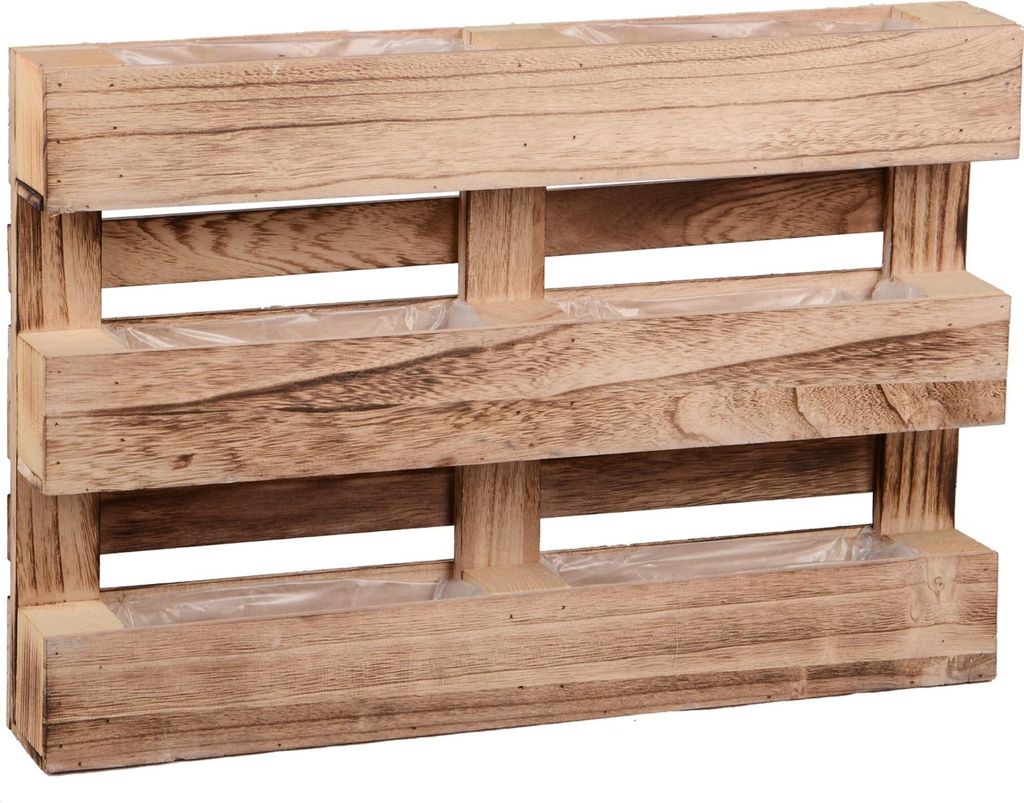 UNUS® Paletten Holz 3 Reihen m Unterteilung 6 Kästen Produktbild 2