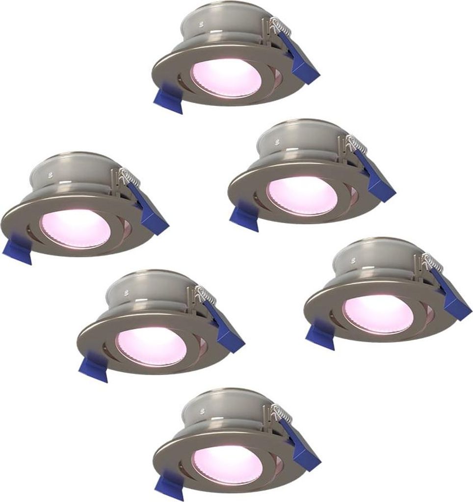 hoftronicsmart LED Einbaustrahler GU10 5,5W RGBWW IP65 schwenkbar 6er Set