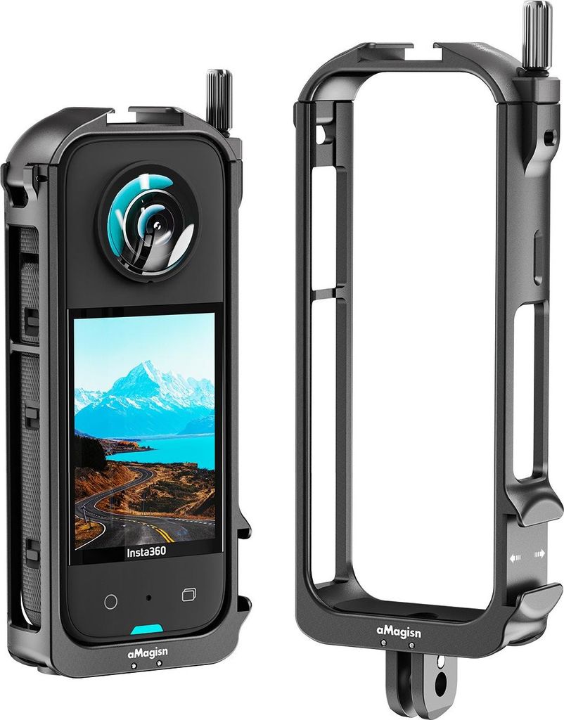 INF Insta360 X3 Metall-Kaninchenkäfig mit Objektivabdeckung, Schutzrahmen