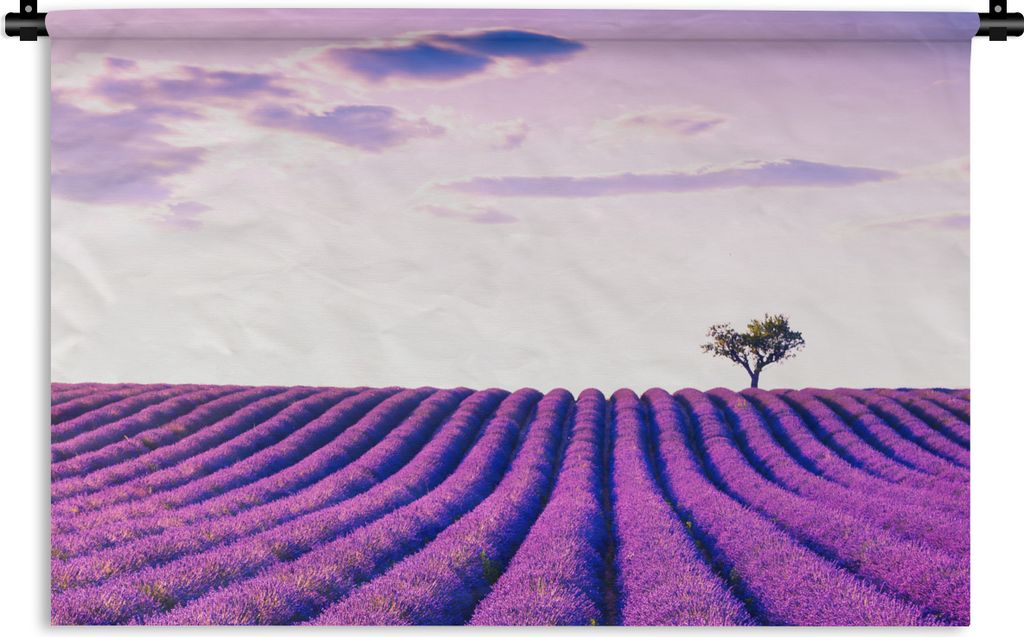 MuchoWow Wandteppich Wandbehang Lavendel - Bäume - Lila - Blumen 120x80 cm Tapisserie Dekoration Wandtuch - Wanddekorationen - Wandtücher