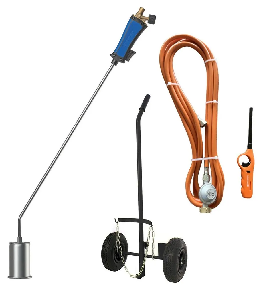 Kit désherbage thermique à gaz 60mm sur chariot mobile avec accessoires