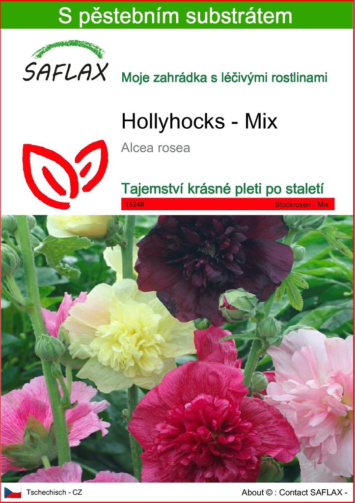 SAFLAX - Hollyhocks - Mix - Alcea rosea - 100 Semena - S Obrázek produktu 