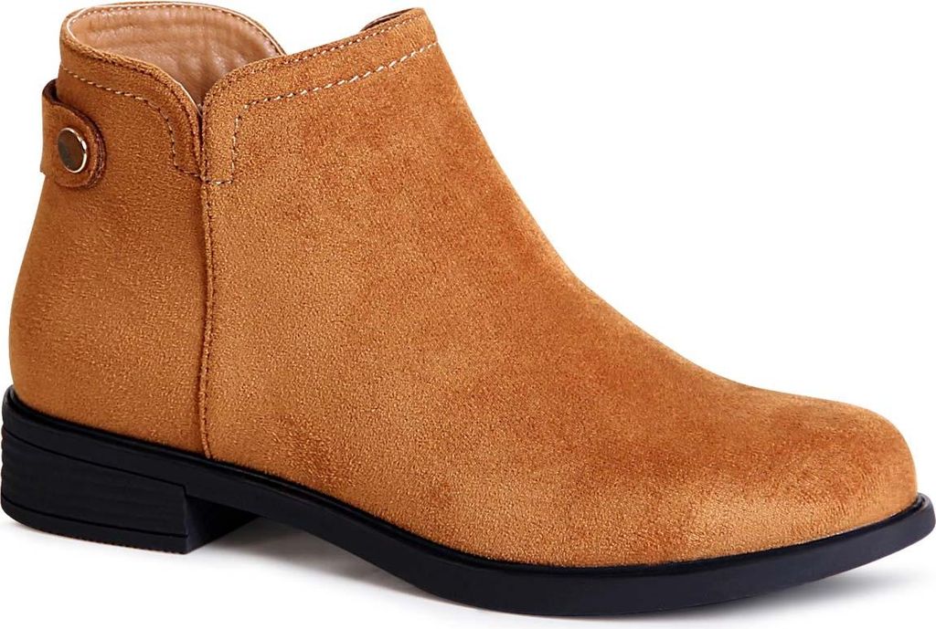 topschuhe24 1907 Damen Velours Stiefeletten Halbschuhe, Farbe:Camel, Größe:36 EU