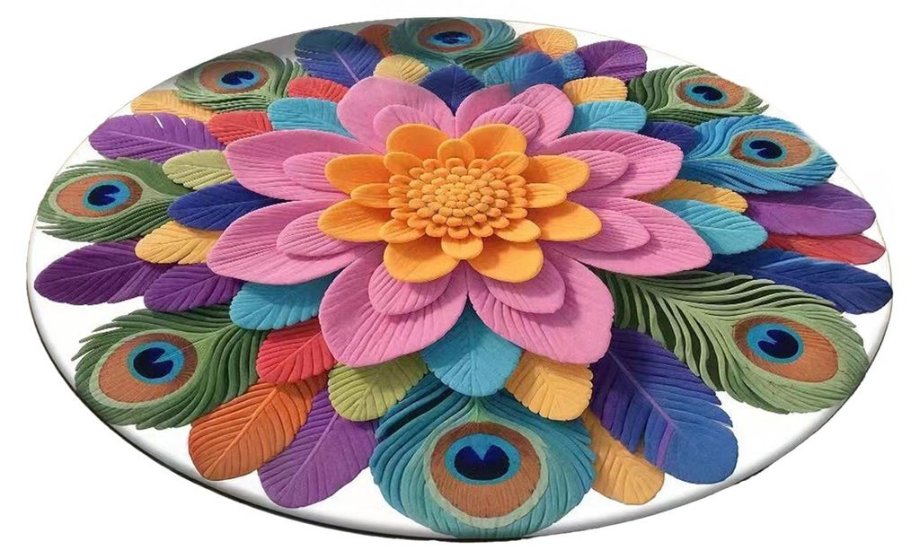 Kieselgur-Fußmatte mit realistischem 3D-Regenbogen-Sonnenblumenmuster, schnelltrocknend, rutschfest und saugfähig