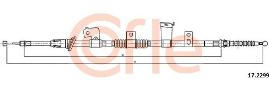 Câble de frein robuste COFLE 17.2299 compatible OE 1609905180 C4 ASX